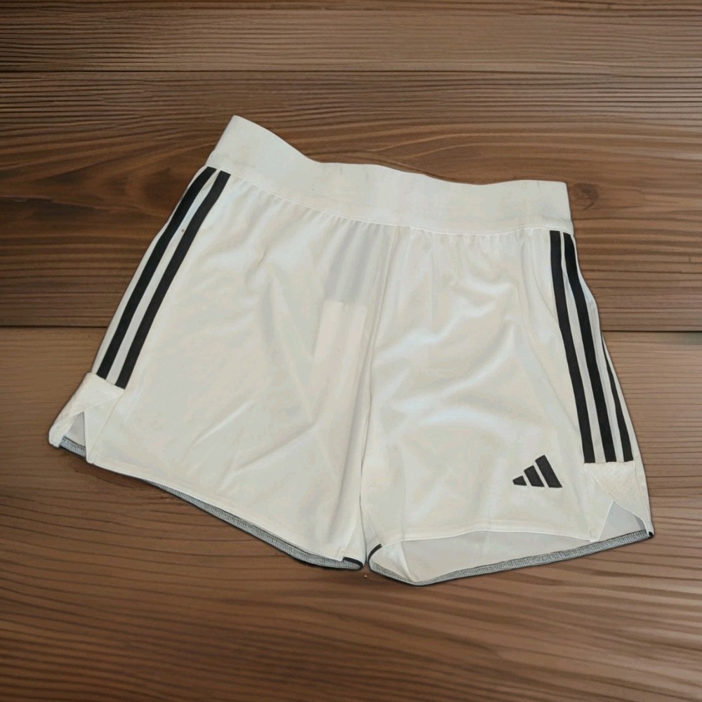Soccer Football Athletic Shorts White Black 3 Stripe Adidas Tiro 23 Womens S NWT